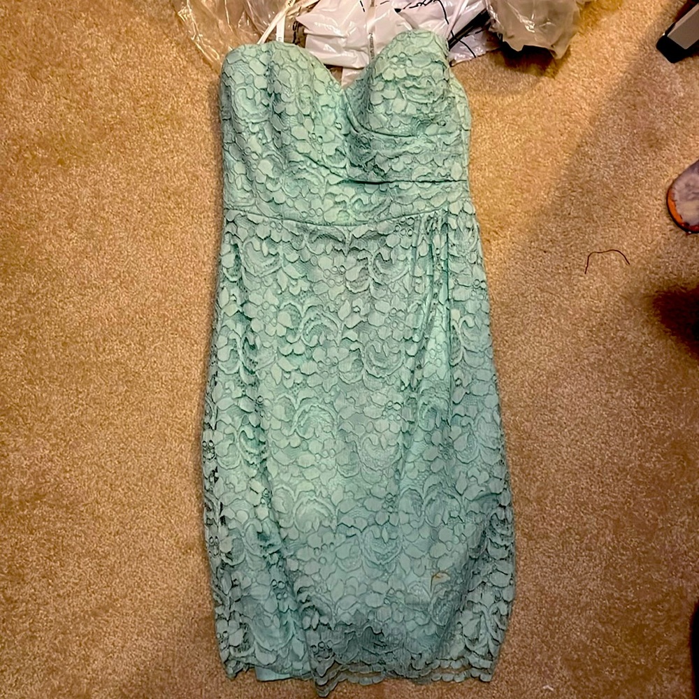 David’s Bridal Lace strapless dress